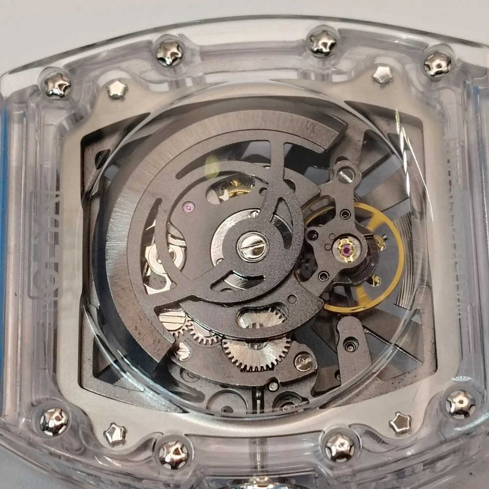 2026 Geya G78190 Crystal Shell Series 55mm Mens Automatic Watch Full Box Set